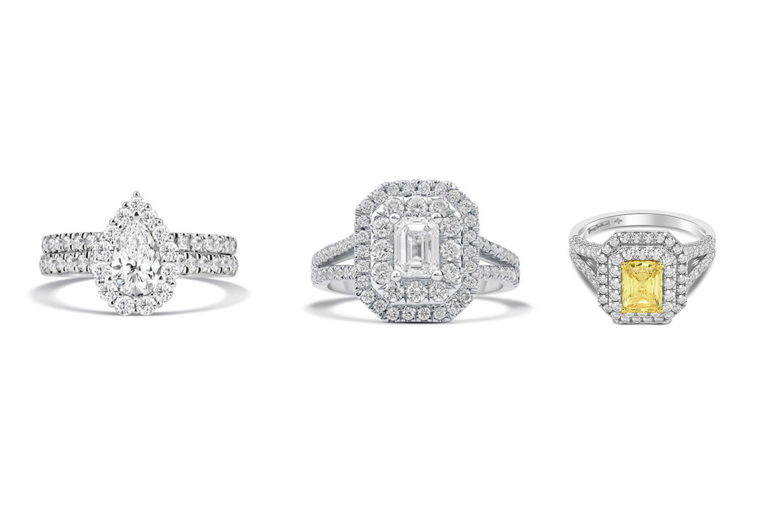 Platinum Helzberg Diamond Halo Engagement Ring & Wedding Band ~ IGI COA  Diamond | #1788273117