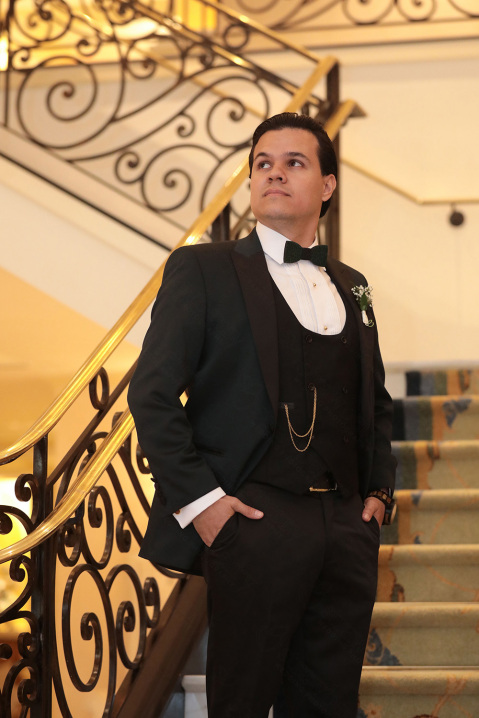 11-groom-black-suit-pocket-clock-stairs